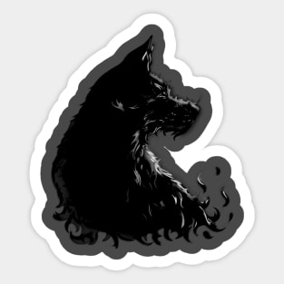 Black fire dog Sticker